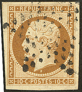 No 9b, Bistre-brun, Obl étoile, Jolie Pièce. - TB - 1852 Luigi-Napoleone