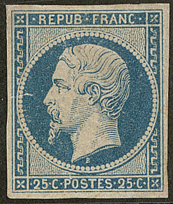 (*) No 10, Bleu, Réparé, B D'aspect - 1852 Luigi-Napoleone