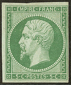 * No 12, Vert, Nuance Foncée. - TB - 1853-1860 Napoleon III