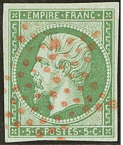 No 12, Obl étoile Rouge. - TB - 1853-1860 Napoléon III