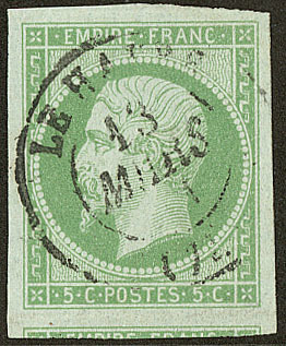 No 12, Un Voisin, Obl Cad Le Havre, Ex Choisi. - TB - 1853-1860 Napoleon III