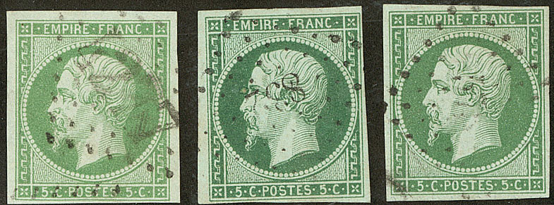 No 12, 3 Nuances, Ex Choisis. - TB - 1853-1860 Napoleon III