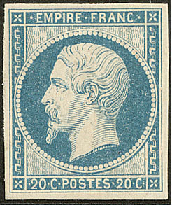 * No 14Ia, Bleu Laiteux, Très Frais. - TB - 1853-1860 Napoleone III