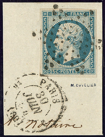 No 15, Obl étoile Sur Petit Fragment. - TB - 1853-1860 Napoleone III