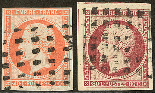 Nos 16, 17A Trois Voisins, Obl Gros Points. - TB - 1853-1860 Napoleon III