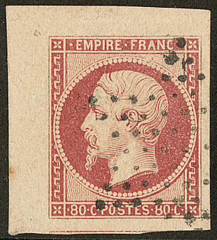 No 17A, Carmin, Nuance Claire, Cdf + Un Voisin, Obl étoile, Superbe. - R - 1853-1860 Napoleone III