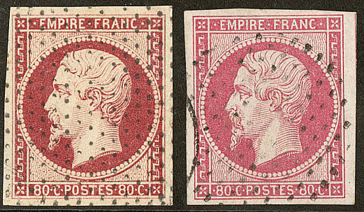Nos 17A, 17B, Obl Pointillé Fin. - TB - 1853-1860 Napoleone III