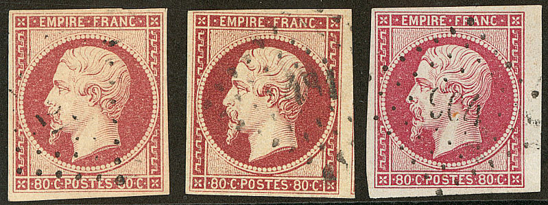 Nos 17A (2 Nuances), 17B. - TB - 1853-1860 Napoleone III