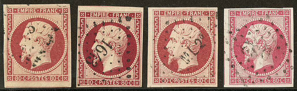 Nos 17A (3 Nuances), 17B, Ex Choisis. - TB - 1853-1860 Napoleone III