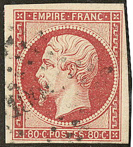 No 17Ad, Vermillonné, Obl Pc. - TB - 1853-1860 Napoleone III