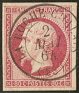 No 17B, Un Voisin, Obl Cad 15 La Roche Chalais Mai 64. - TB - 1853-1860 Napoleon III