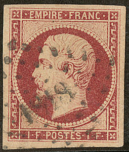 No 18, Carmin, Obl Pc 1818, Jolie Pièce. - TB. - RR - 1853-1860 Napoleon III