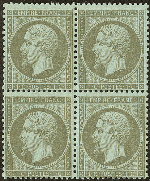 ** Grand "C". No 19da, Tenant à Normaux Dans Un Bloc De Quatre, Jolie Pièce. - TB. - R - 1862 Napoleon III