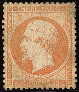 * No 23, Orange, Gomme Très Glacée, TB D'aspect. - R - 1862 Napoleon III