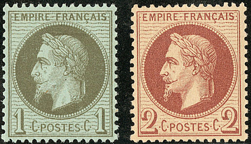 * Nos 25 ** (infime Froissure), 26II. - TB - 1863-1870 Napoleon III With Laurels