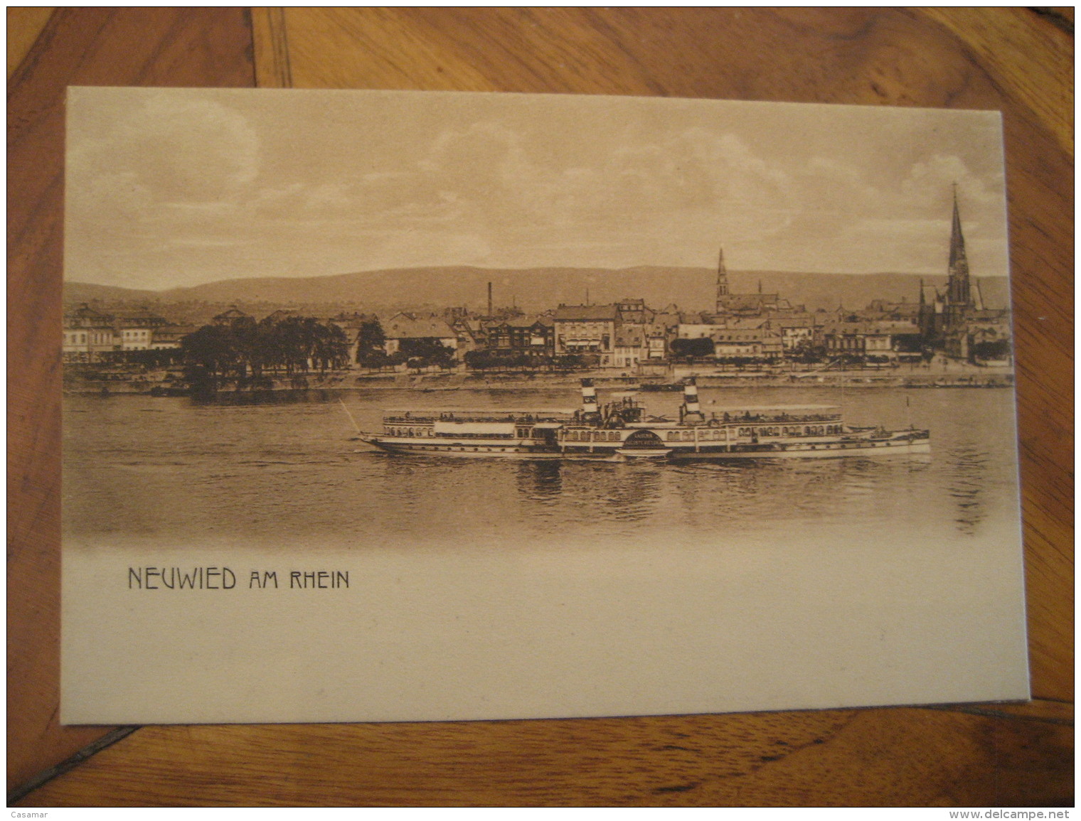 NEUWIED Am Rhein River Ship Post Card Rhineland Palatinate Germany - Neuwied