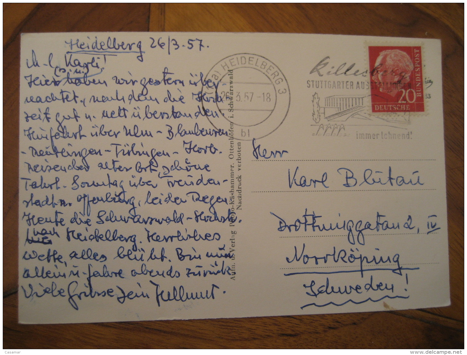 SASBACHWALDEN Sasbach Schwarzwald B. Achern Rheinebene Heidelberg 1957 To Sweden Post Card Baden Wurttemberg Germany - Sasbach