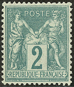 ** No 74, Vert, Très Frais Et Centré. - TB - 1876-1878 Sage (Typ I)