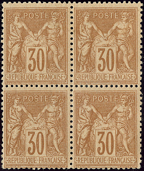 ** No 80, Bloc De Quatre, Très Frais. - TB - 1876-1878 Sage (Typ I)