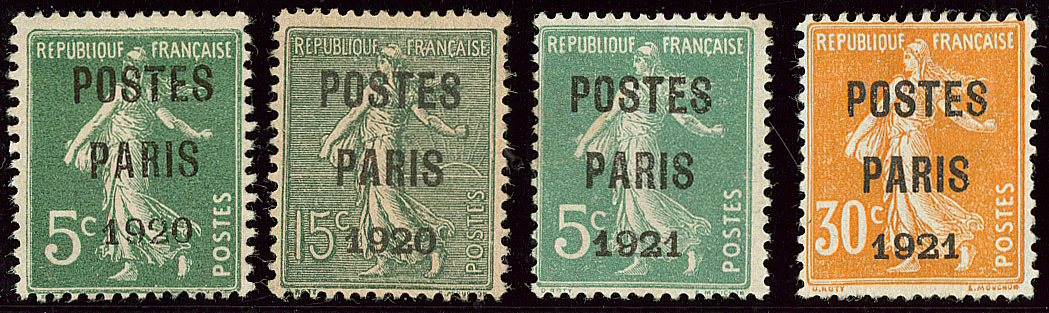 Postes Paris. Nos 24 à 26, 29. - TB - 1893-1947