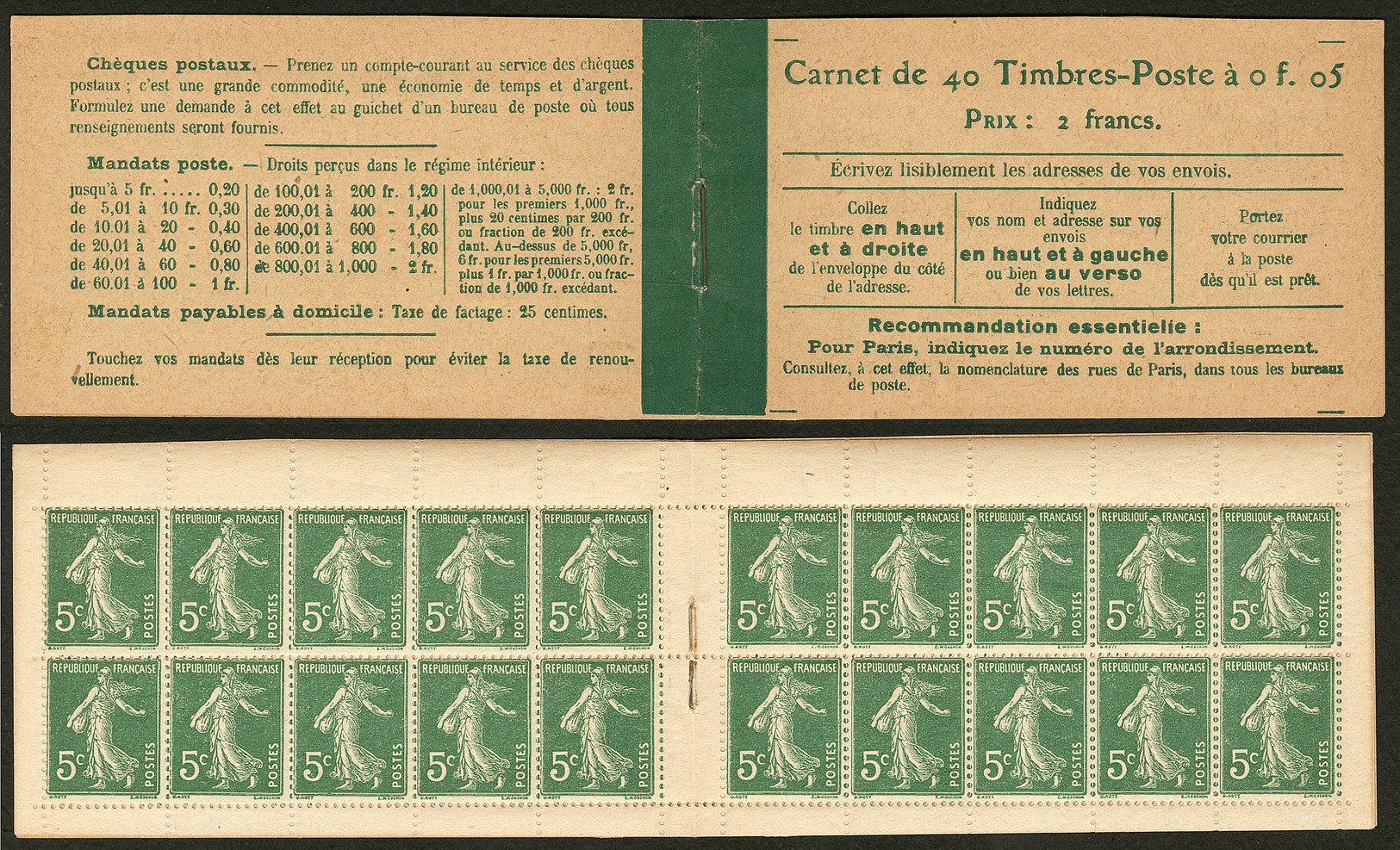** No 137 C9, Carnet De 40t, "Loi Du 29 Mars 1920". - TB - Other & Unclassified