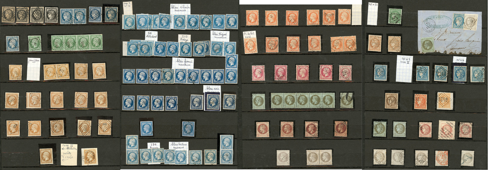 1849-1900 (Poste), Entre Les N°3/106, Nuances Et Obl Diverses Dont Doubles Et Multiples, Des Paire Horizontale Et Des Ex - Collections