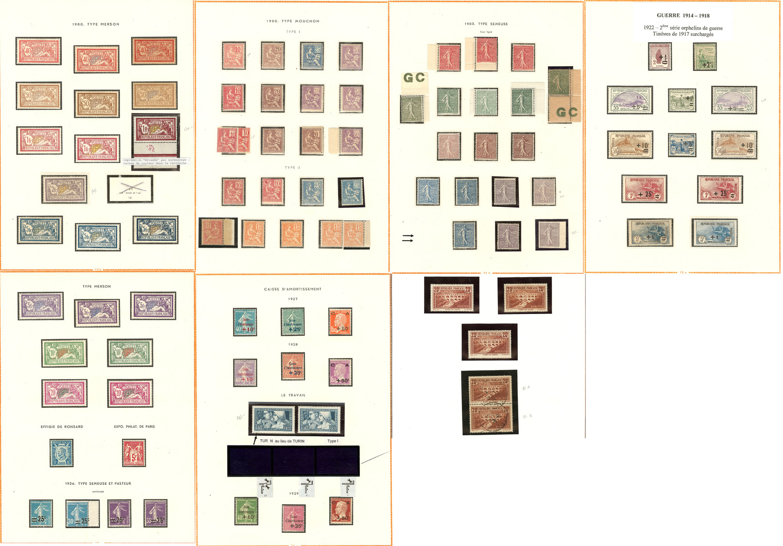 * 1900-1959 (Poste, PA), Bel Ensemble Assez Complet, Valeurs Moyennes Et Séries Complètes, Nuances Et Qqs Vaiétés, Des E - Collections