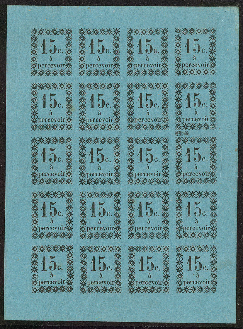 ** Taxe. No 4a, Feuille De 20 Ex, 1e Compo, 1e Tirage Début Janv 79, Avec Petites Variétés, Trois Ex *. - TB - Altri & Non Classificati