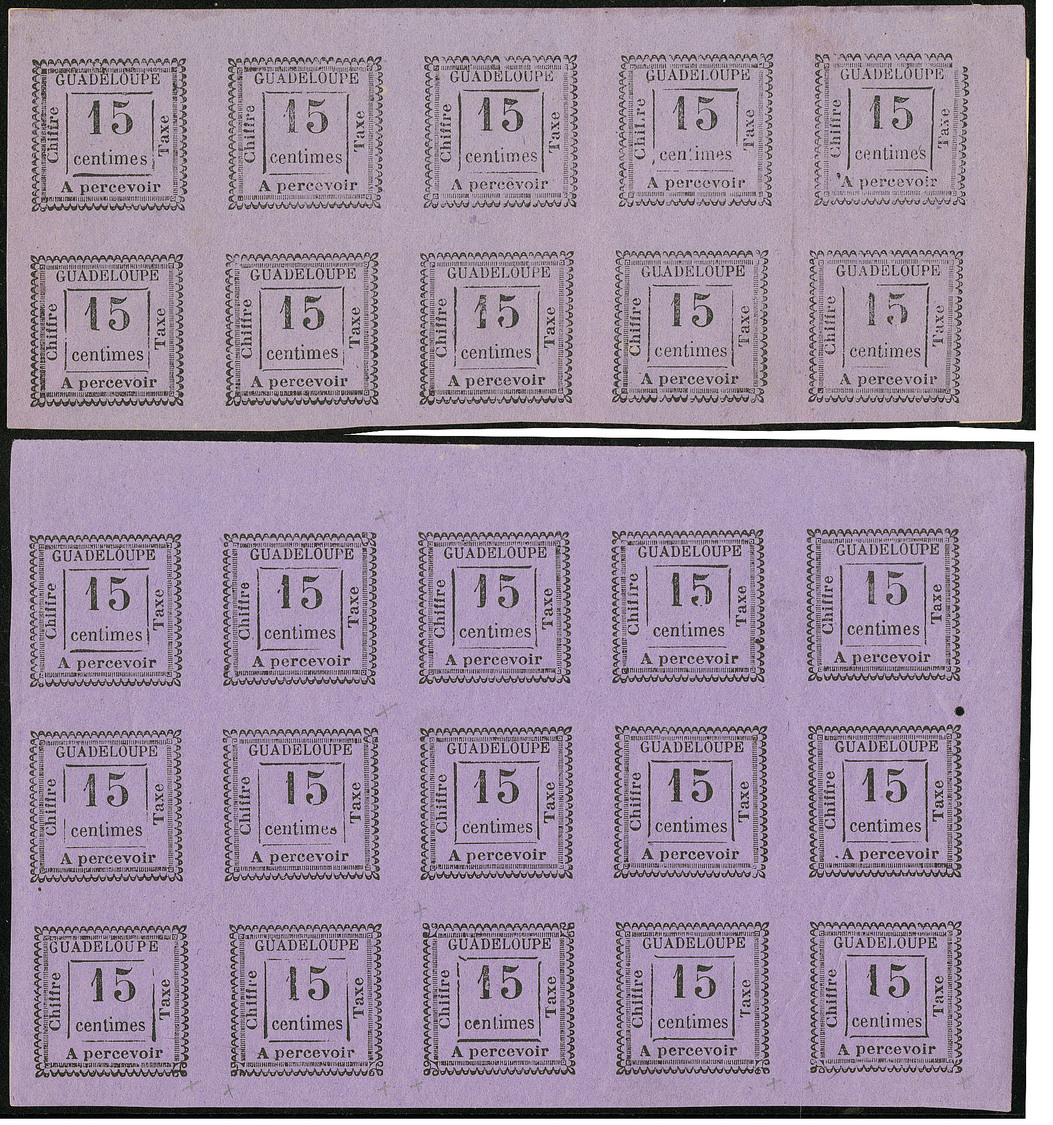 (*) Taxe. No 8, Bloc De Dix Compo 1 Et Bloc De Quinze Compo 4, Avec Variétés, Des Ex *. - TB (cote Maury) - Other & Unclassified