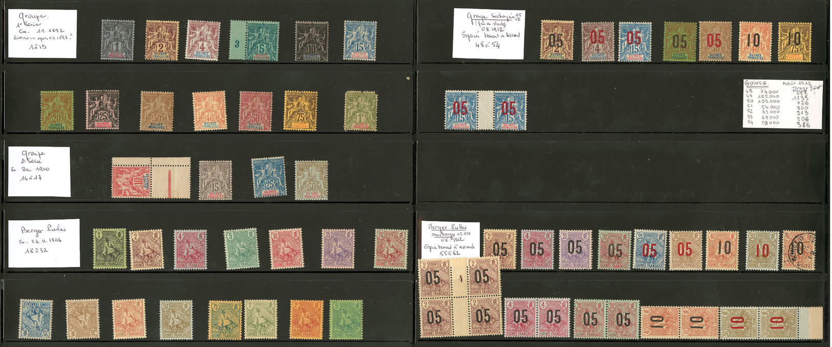 ** Collection. 1892-1944 (Poste, PA, Taxe), Valeurs Et Séries Moyennes, Des Ex * Avant 1900. - TB - Other & Unclassified