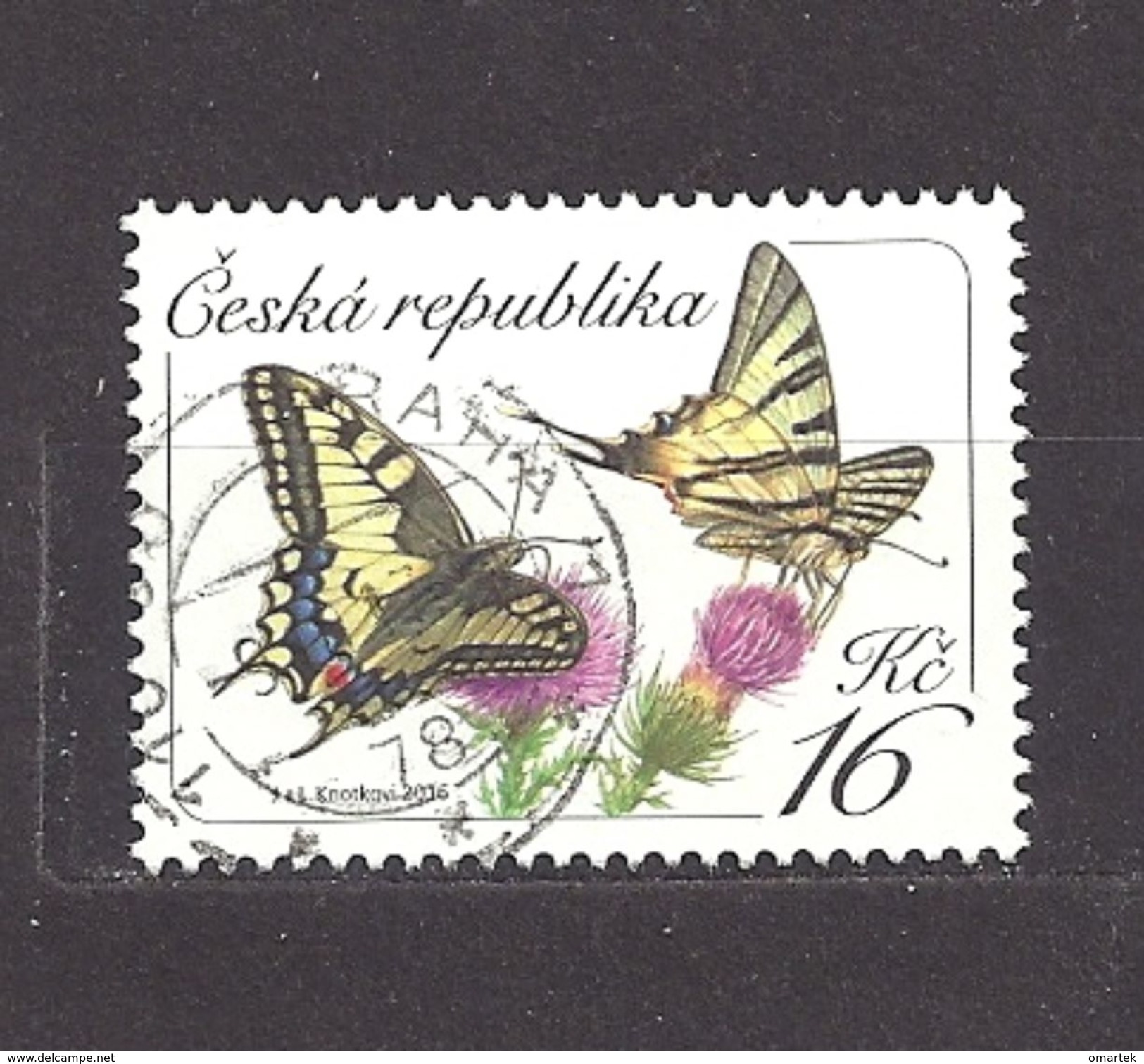 Czech Republic Tschechische Republik 2016 ⊙ Mi 881 Schmetterlinge, Butterflies. Yellow Swallowtail Papilio C24 - Oblitérés