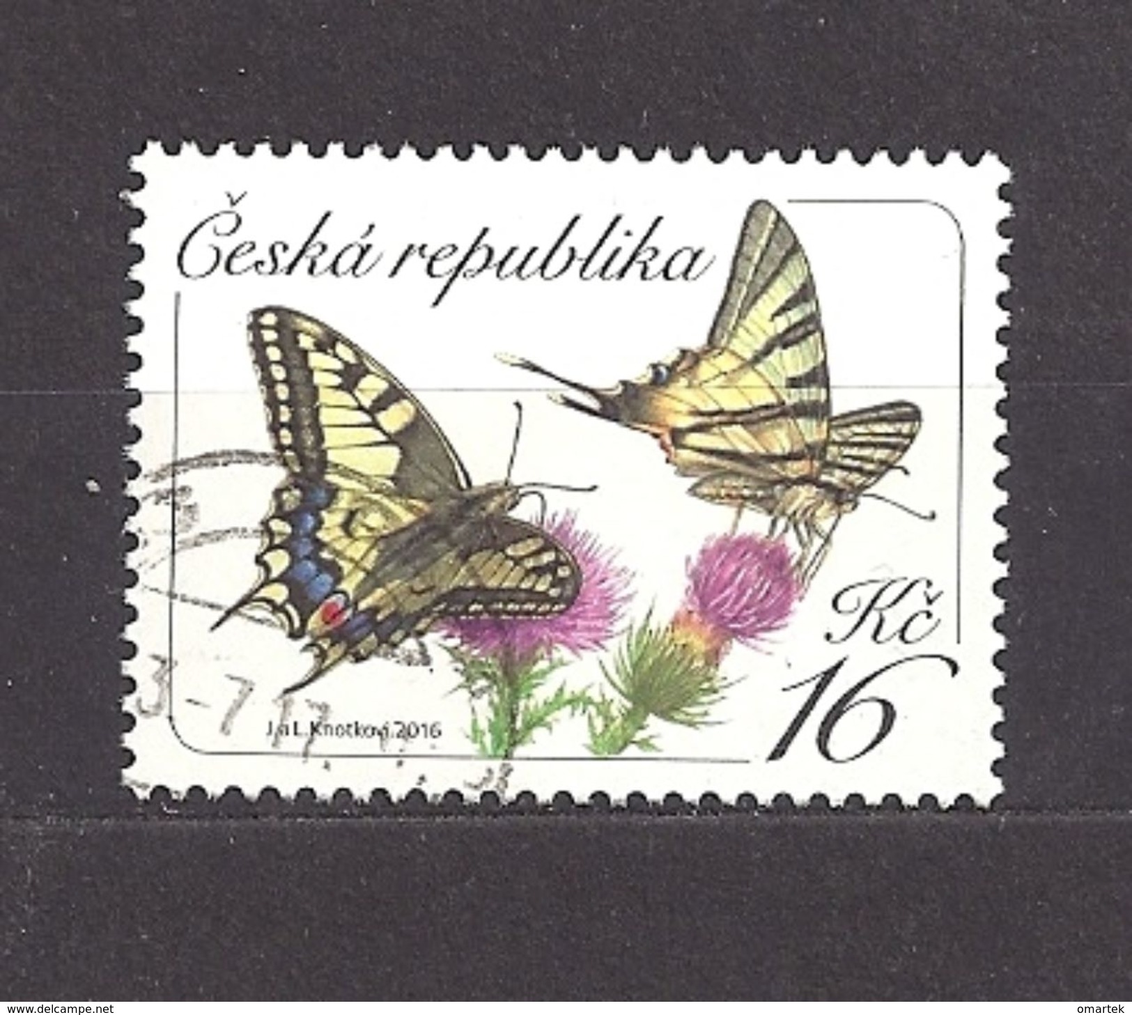 Czech Republic Tschechische Republik 2016 ⊙ Mi 881 Schmetterlinge, Butterflies. Yellow Swallowtail Papilio C25 - Oblitérés