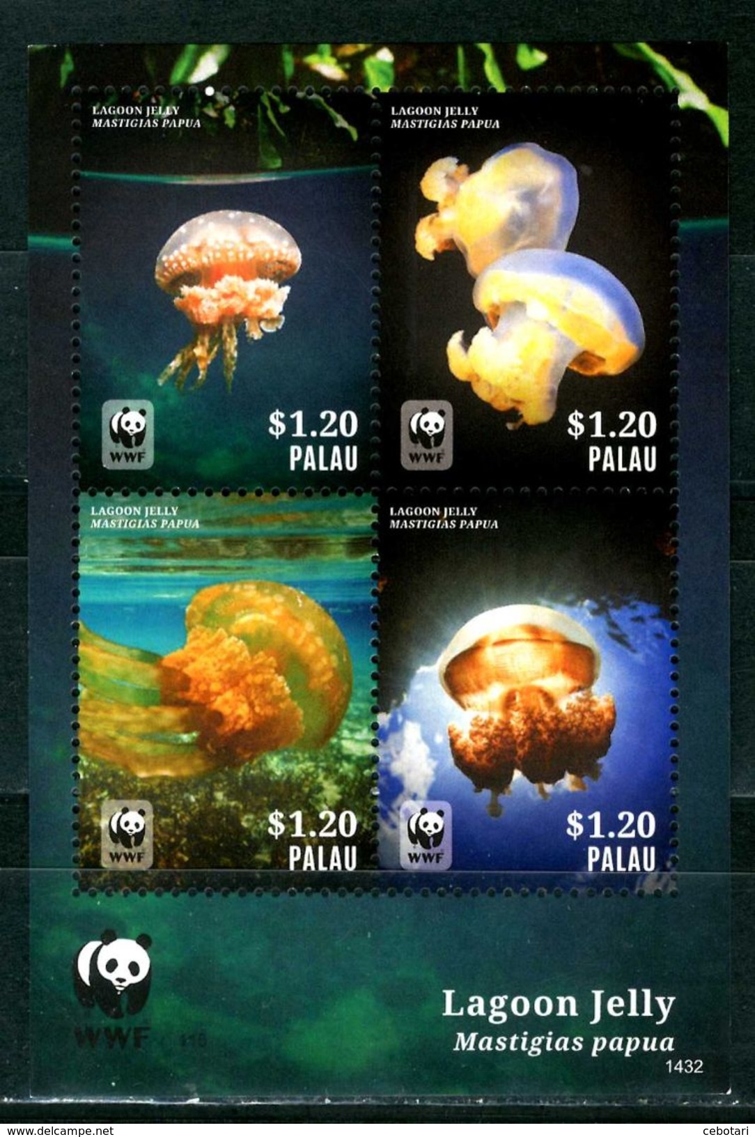 PALAU 2014** - Lagoon Jelly - WWF - Special Block Di 4 Val. MNH, Come Da Scansione. - Vita Acquatica