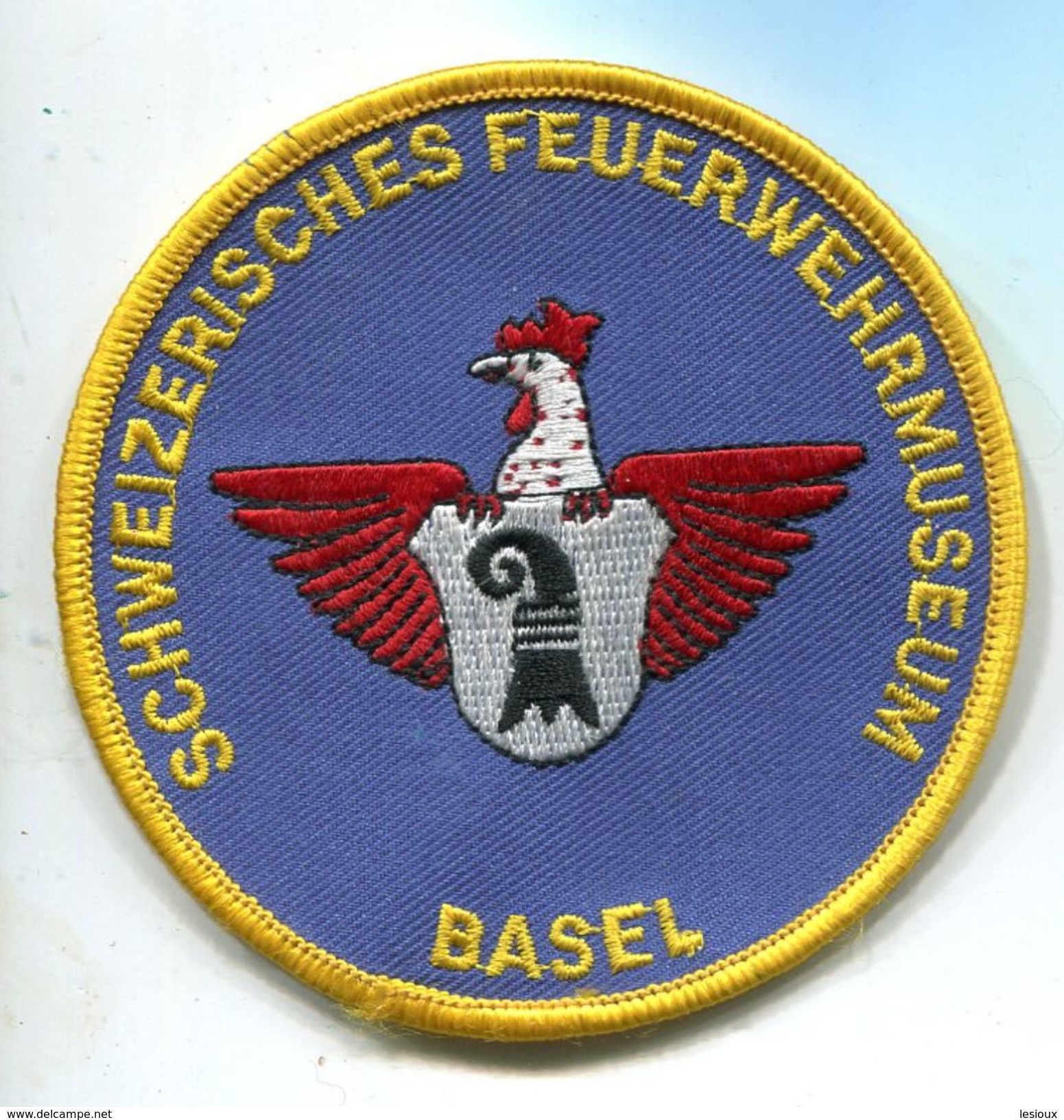 153 Insigne TISSUS  SAPEURS POMPIERS BASEL 90 MM AEROPORT AIR AVIATION - Pompiers