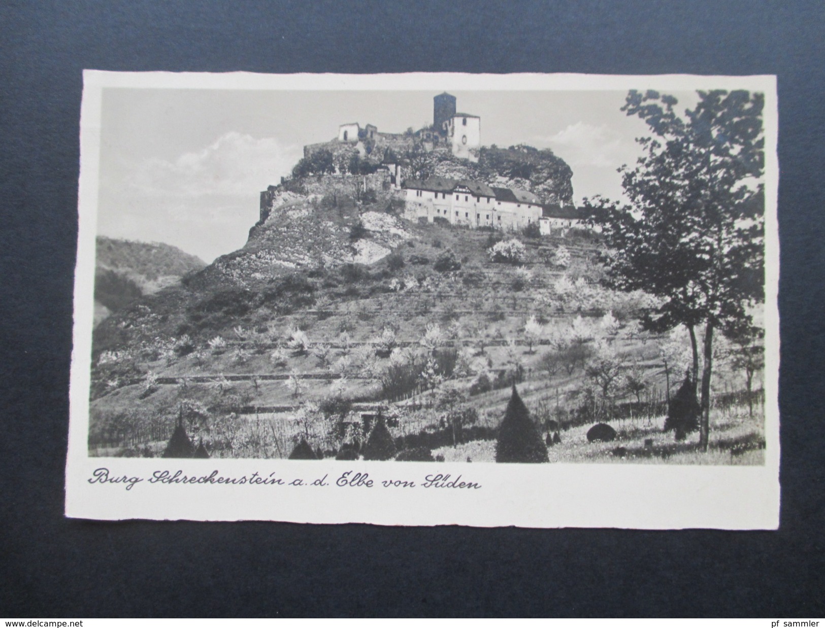 DR / Böhmen 1941 Heute Tschechien. Burg Schreckenstein. Burgwirtschaft Schreckenstein. Aussig. Stempelfehler?? - Böhmen Und Mähren