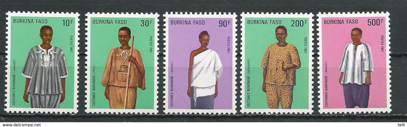 BURKINA FASO  Scott 818-822 Yvert 752-756  (5) ** Cote 11,00$ 1987 - Burkina Faso (1984-...)