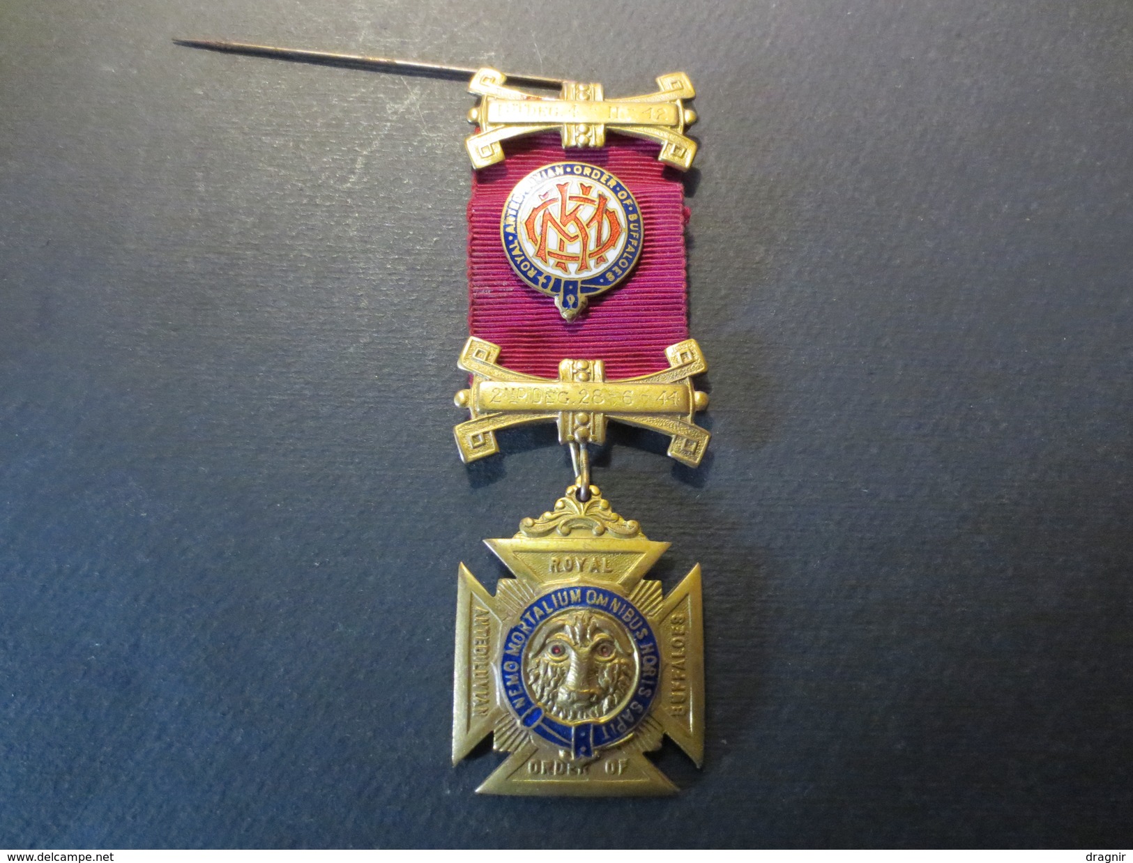Médaille - Franc- Maçonnerie - 1 St Deg 4 / 2Nd Deg  - Royal Lodge Antediluvian Mortalium   - 1942 - 1947 - TBE - Vrijmetselarij