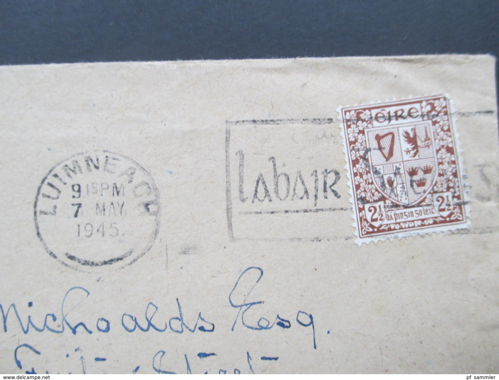 Irland 1945 Zensurbrief Luimneach - Eureka Springs Ark. USA. Opened By Examiner 9017 P.C. 90 - Covers & Documents