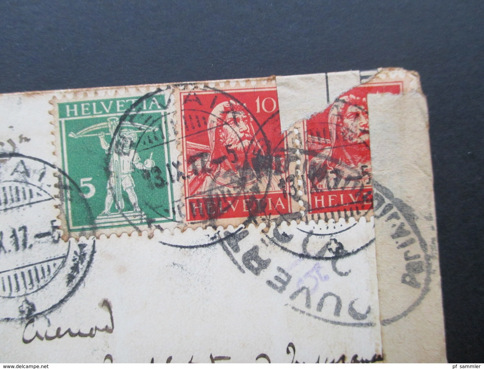 Schweiz 1917 Kleiner Brief Bevaix - Texas. Diplomatenbrief. C. Lardy Ministre De Suisse. Zensurbrief. Social Philately - Briefe U. Dokumente