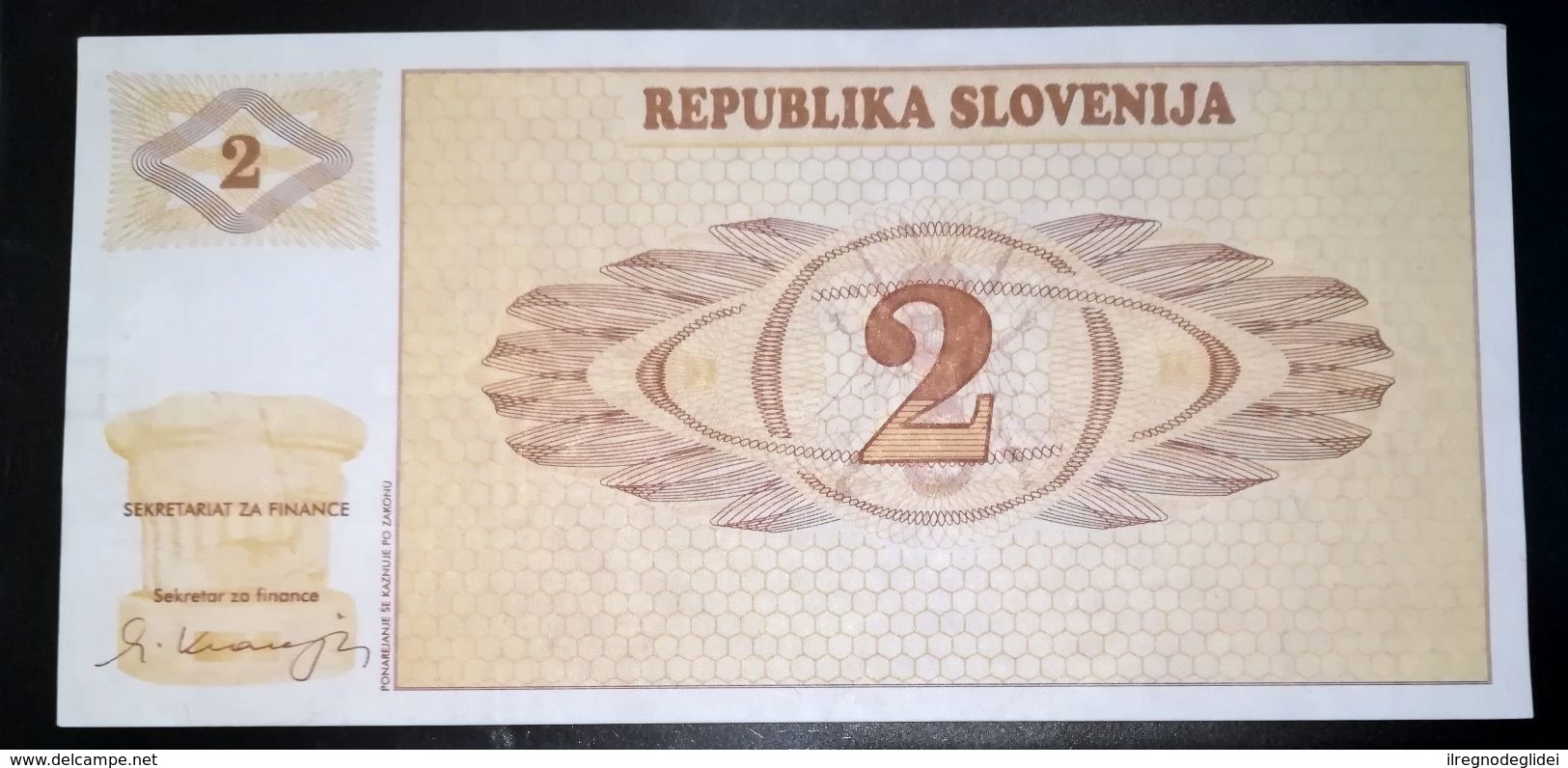 SLOVENIA - 2 DVA - FIOR DI STAMPA - CARTAMONETA - PAPER MONEY - Slovenia