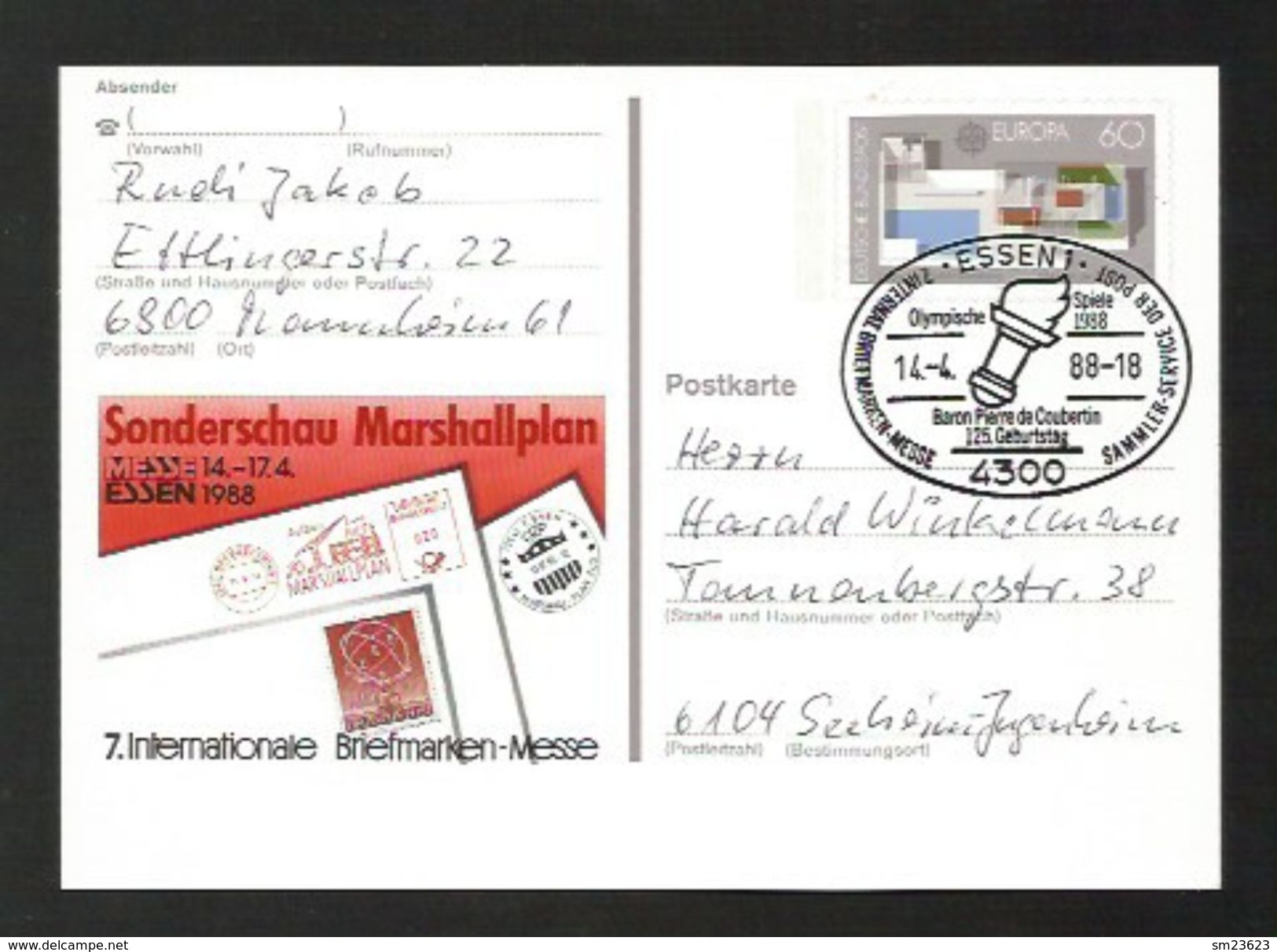 BRD  1987  Mi.Nr. 1321 , EUROPA CEPT Moderne Architektur - Ganzsache - SS - Gestempelt / Used / (o) - 1987