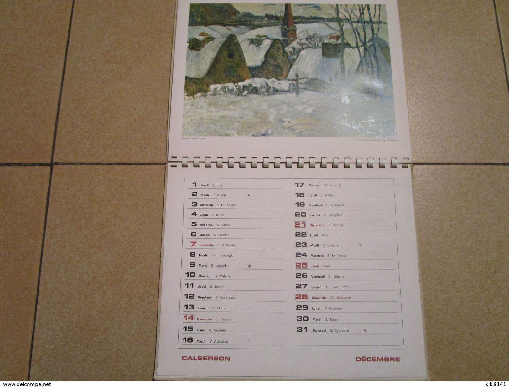 Calendrier CALBERSON 1969  -  GAUGUIN sa vie, son oeuvre (11 reproductions)