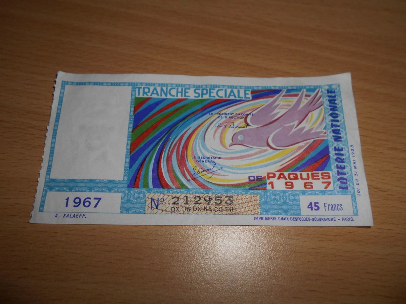 14 - Billet De Loterie Nationale, Tranche Spéciale De Pâques 1967 - Lottery Tickets