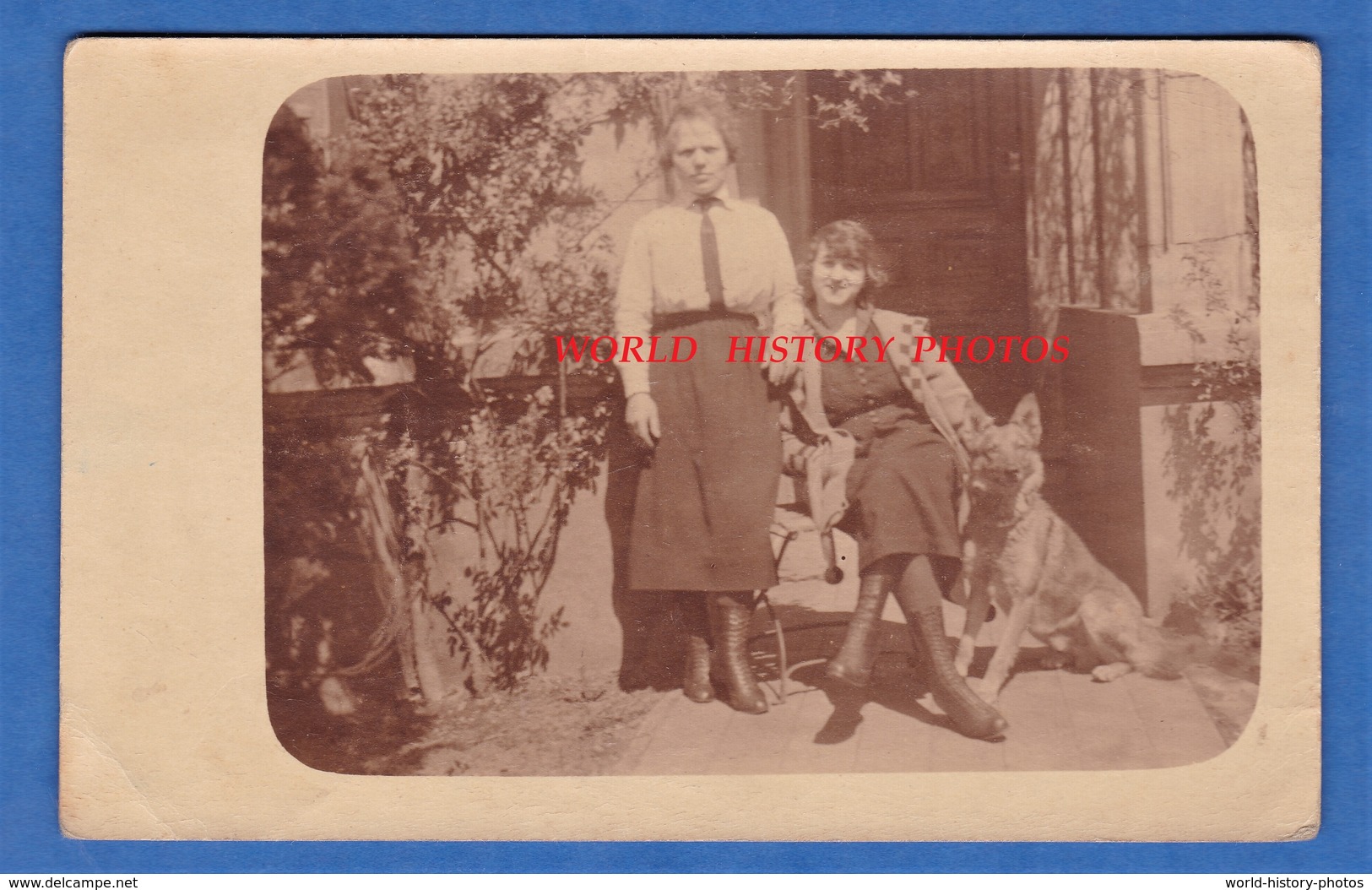 CPA Photo - LUDENSCHEID - Portrait De Jeune Femme & Un Beau Chien - 1921 - Mädchen Girl Fille Hund Dog - Lübbecke