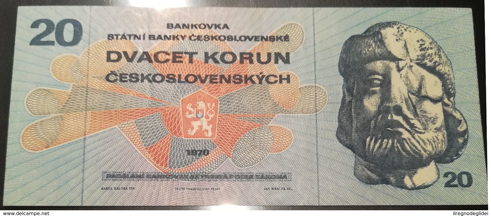 CECOSLOVACCHIA - 20 DVACET KORUN - 20 CORONE - FIOR DI STAMPA - CARTAMONETA - PAPER MONEY - Tchécoslovaquie