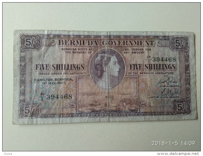 5 Shillings 1957 - Bermude