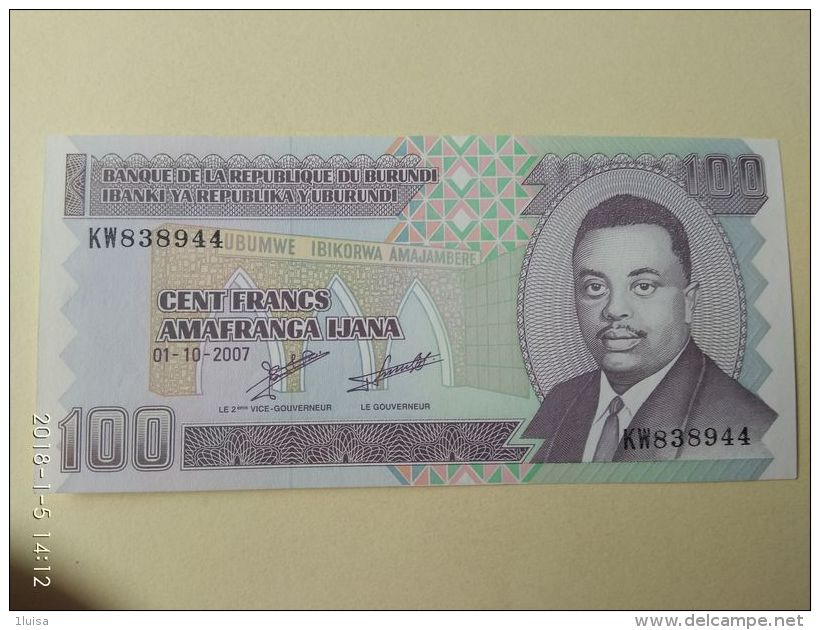 100 Francs 2007 - Burundi