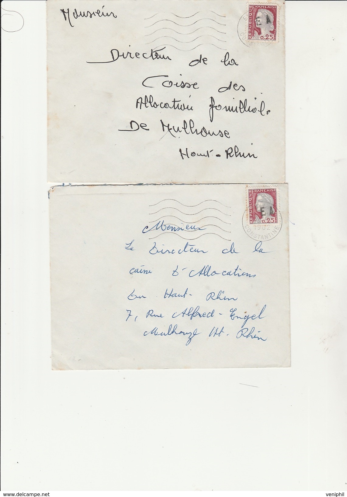 ALGERIE -LOT DE 4  LETTRES AVEC SURCHARGE E.A .SUR N° 1263 -OBLITERATION: CONSTANTINE- 1962 - Covers & Documents