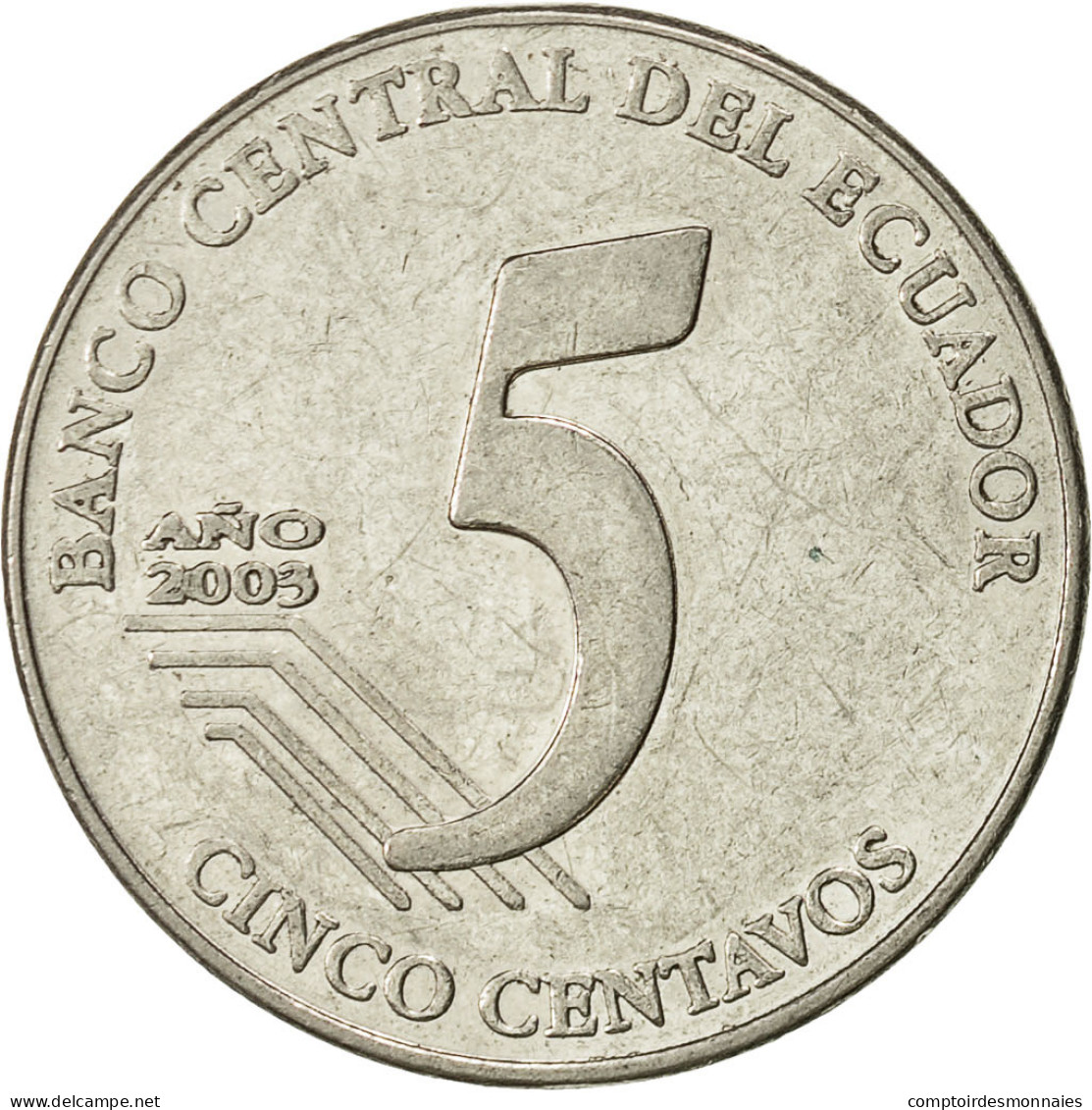 Monnaie, Équateur, 5 Centavos, Cinco, 2003, TTB, Steel, KM:105 - Equateur