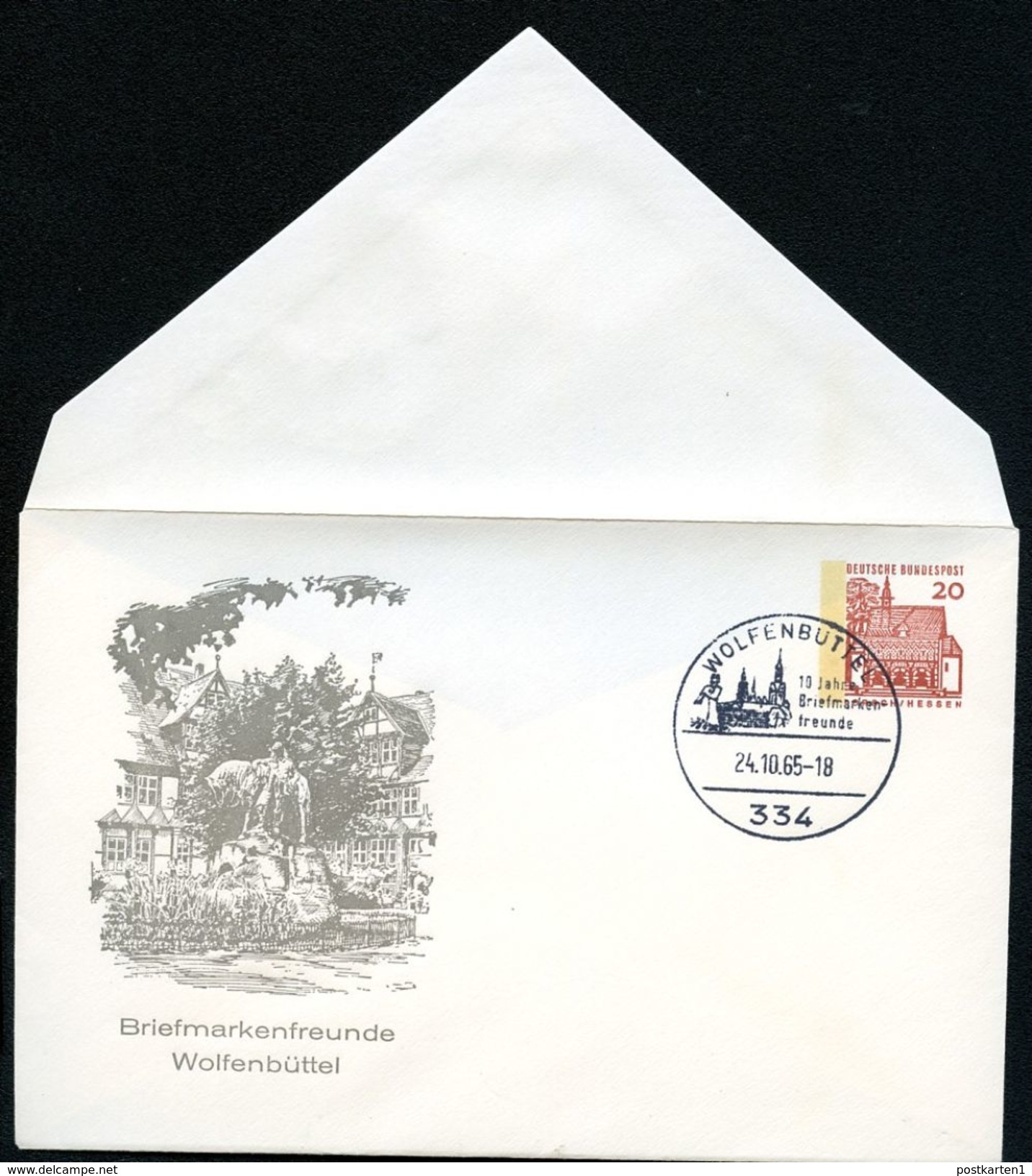 Bund PU25 B2/006 Privat-Umschlag STADTMARKT WOLFENBÜTTEL Sost. 1965  NGK 8,00 € - Private Covers - Used